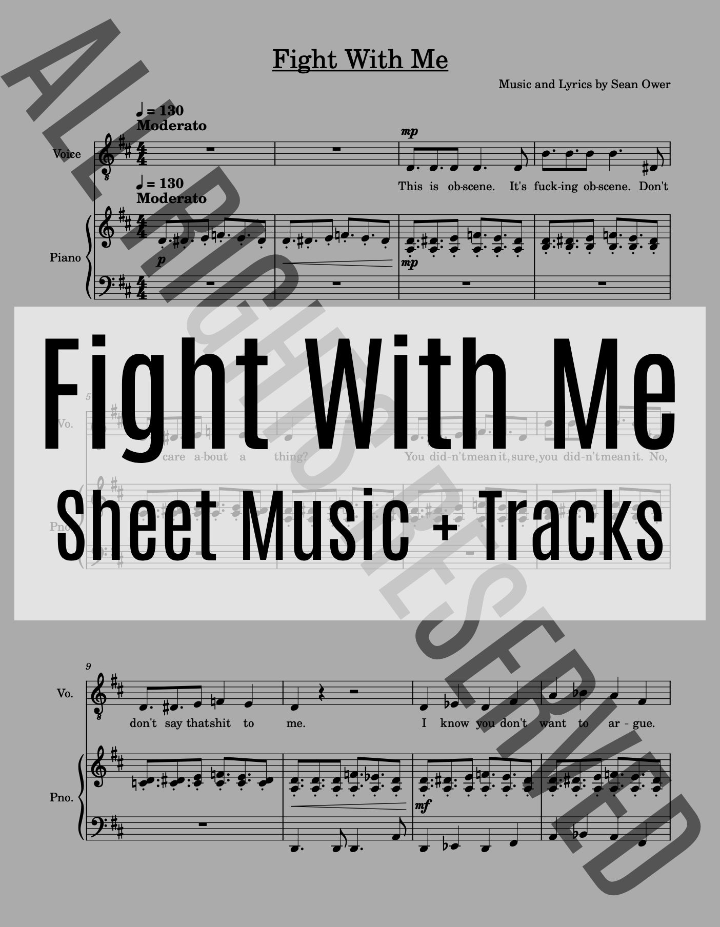 Fight With Me - Sheet Music + Tracks